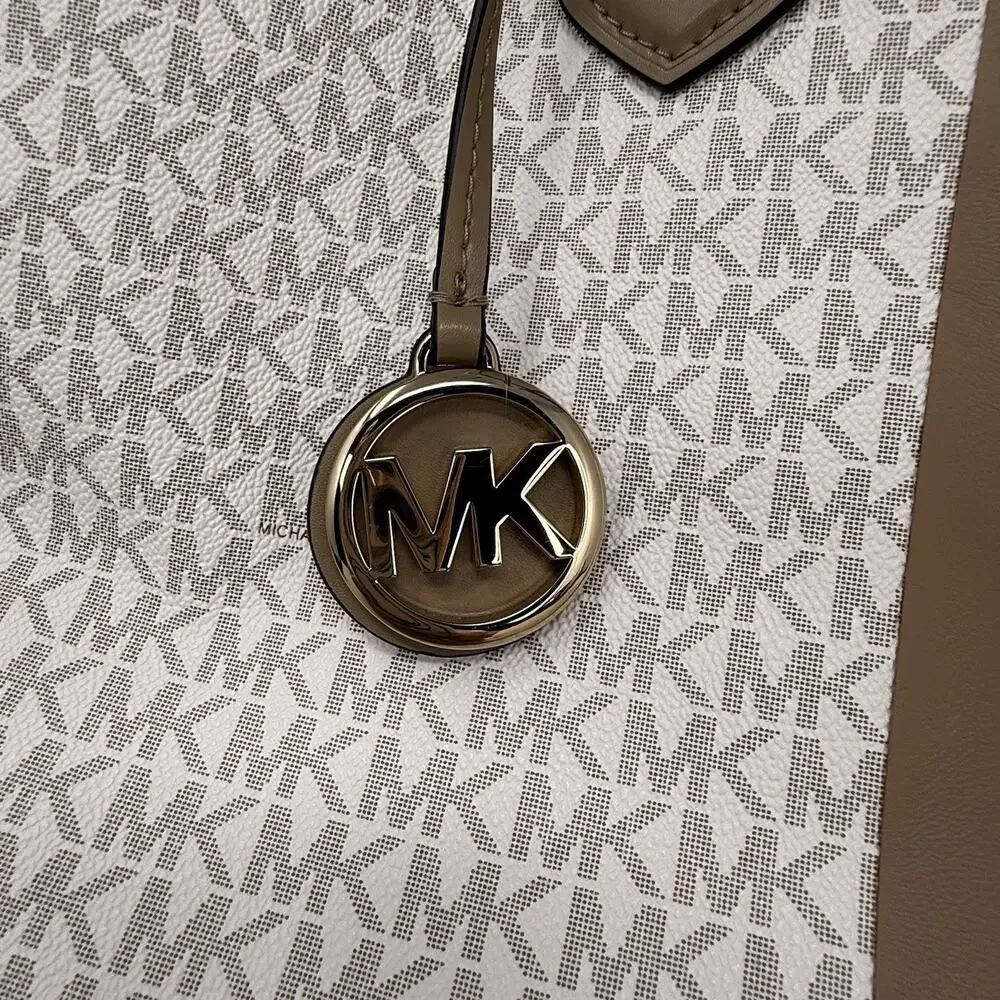 Michael Kors EVA Large Tote Purse Cantaloupe Multi with Pouch New - Picture 3 of 11